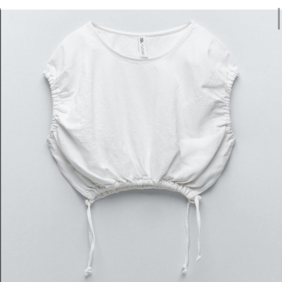 Zara Crop Top Open Side Tie Up - Picture 3 of 6